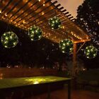 Topiary Ball Garden Light Rose Boxwood Hanging Ornament 20 Led Solar Powered