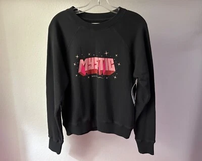 SPIRITUAL GANGSTER Sweatshirt MYSTIC Sz SMALL crewneck grey black women's - Image 1 of 4