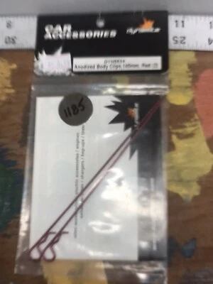 Dynamite 5534 Anodized Body Clips: {140Pmm X Red X 2pc} NewInPack USA Shipped - Image 1 of 3