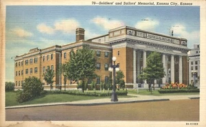 Postal de Soldiers & Sailors Memorial Kansas City Kansas 1939 - Imagen 1 de 2