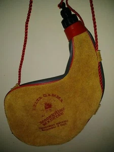 Leder Bota Tasche/Reisekolben, Delta Gamma Frat College Club/Souvenir Kantine (A - Bild 1 von 11