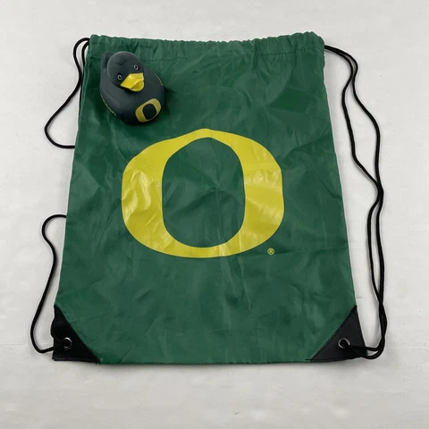Oregon Ducks Drawstring Sack Bag Gym Lightweight Green Yellow w/Duck 16”x13” Cover