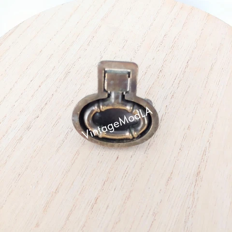 Mt. Airy Vintage Campaign Recessed Brass Door Drawer Pull Cover
