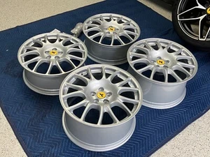 Ferrari 360/430 19” OEM Wheel Set in Silver with Titanium Lug Set - Picture 1 of 11