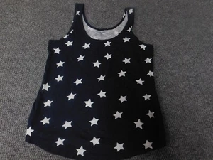 Loft Womens Blouse Medium blue pullover stars tank top casual classic - Picture 1 of 11