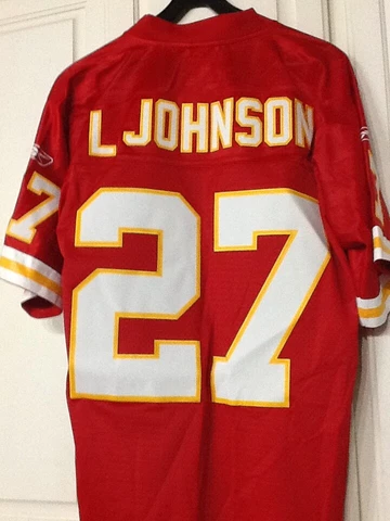 NFL Larry Johnson #27 Kansas City Chiefs Reebok RBK NFL Jersey Red 2XL Cover