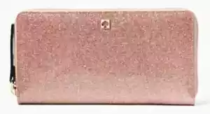 NUEVO CON ETIQUETAS Cartera Kate Spade Mavis Street Neda Cremallera Alrededor Brillo Oro Rosa Original Pa - Imagen 1 de 7