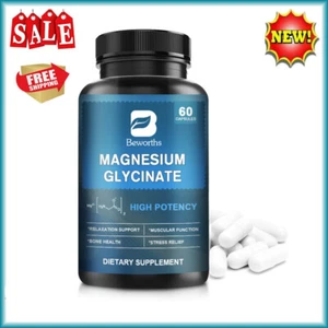Magnesiumglycinat Kapseln 350mg Stressabbau Unterstützung Knochengesundheit 60Pillen - Bild 1 von 7