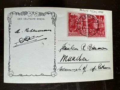 GERMANY VERY RARE WW II COVER STORM TROOPER SCOTT B-292-3 FDC  4/21/45 130-21  - Image 1 of 3