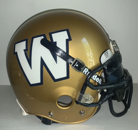 Winnipeg Blue Bombers game worn helmet Cover