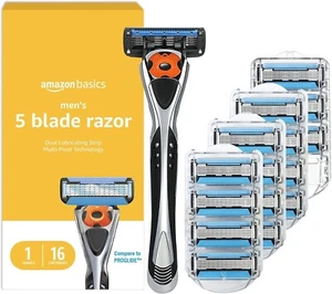 Amazon Basics 5-Blade MotionSphere Razor w/ Dual Lubrication 16 Cartridges - NIB - Picture 1 of 7