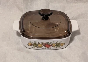Corning Ware A-1-B Spice Of Life L’Echalote 1Qt Casserole Dish Pyrex Amber Lid - Picture 1 of 7