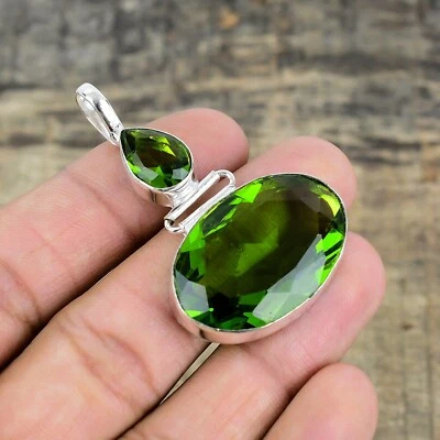 Peridot Gemstone Handmade 925 Sterling Silver August Birthstone Pendant - Image 1 of 4