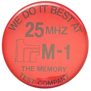 Vintage Engineering Tech Promotional Pin MacroData 25 MHZ M-1 Test Co Pin-back - Picture 1 of 3