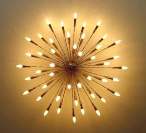 Moderne italienische Kronleuchter aus Messing Sputnik Stilnovo Kalmar einzigartiges Licht 45 A Glühbirne - Bild 1 von 8