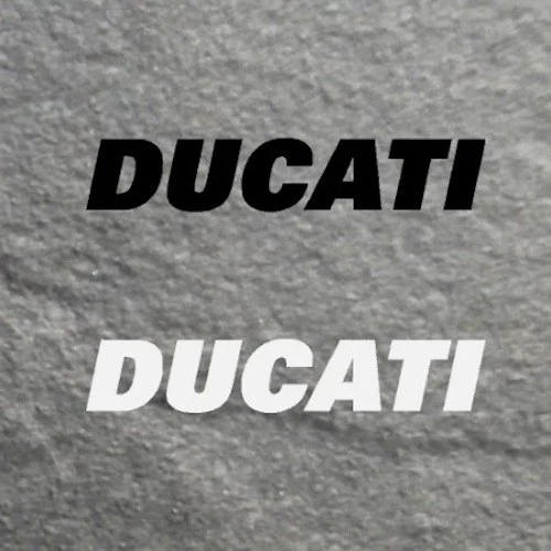 FID-SHOP 2 x DUCATI Aufkleber • Sticker • Schriftzug • 100x18mm • in Schwarz oder Weiß