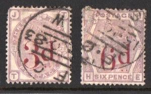 GREAT BRITAIN 1883 OP'S 2V. Cnr LETTERS - USED PAPER ATTACHED - HIGH CAT.VAL. - Picture 1 of 2