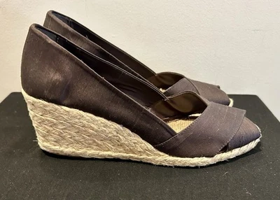 NWT Lauren by Ralph Lauren Size 9 Brown Espadrille Sandals Wedge Heels Spain NEW - Image 1 of 4