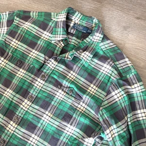 Camisa Polo Ralph Lauren Franela Verde Manga Larga Metal Abotonada Para Hombre Talla XL - Imagen 1 de 7