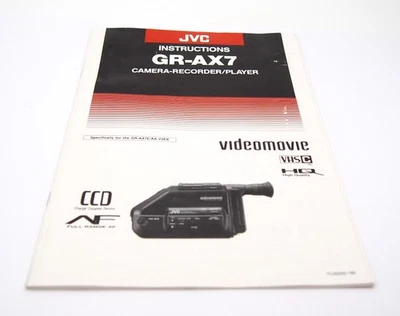 JVC GR-AX7 Camera- Recorder/ Player Instruction Manual - Image 1 of 2