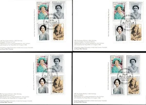 1990 HM DIE KÖNIGIN MUTTER 90. GEBURTSTAG 4 PHQ KARTEN MIT KOMPLETTEM FDI SET Nr128 - Bild 1 von 2