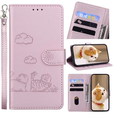 New Magnetic Flip Cat Leather Card Anti Theft Brush Phone Case For Various Cover - Image 1 of 4