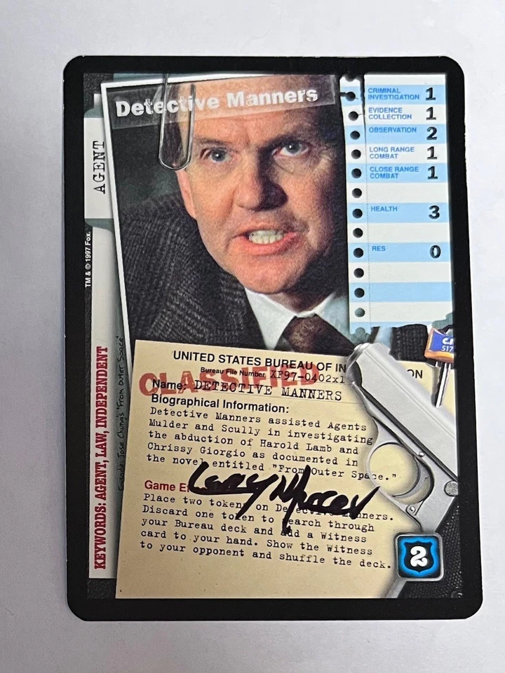 Autographed  X-Files ccg - Detective Manners (Larry Musser) - Image 1 of 1