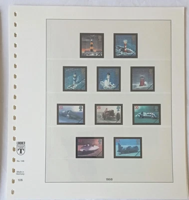 LINDNER GREAT BRITAIN 1998-2000 ILUSTRADO E SEM DOBRADIÇAS 18 PÁGINAS DE ÁLBUM DE SELOS DE ANEL - Imagem 1 de 4