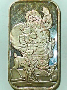 Vintage 1996 Santa Claus Christmas Themed .999 1oz Silver Bar (64299) - Picture 1 of 2