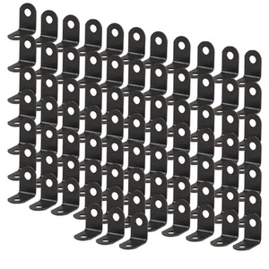 Angle Bracket Metal Black Brace Fastener Shelf Support w Screws 12 x 12mm, 80pcs - Picture 1 of 7