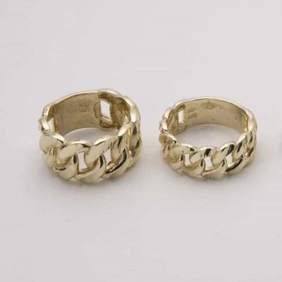 Anillo de cadena de eslabones cubanos Miami talla diamante oro amarillo de 10 quilates todos los tamaños Foto 1 de 3