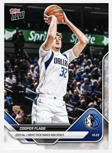 2025-26 Topps Now Cooper Flagg #6 RC No. 1 Draft Pick Makes NBA Debut Rookie - Picture 1 of 2