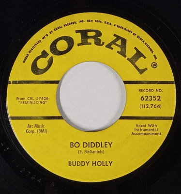 BUDDY HOLLY: Bo Diddley / True Love Ways CORAL RECORDS 7" Single 45 RPM - Image 1 of 2