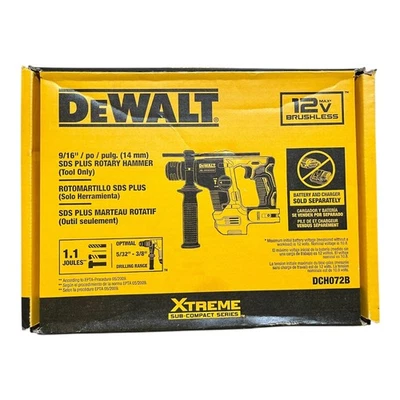 DEWALT XTREME 12V MAX Brushless 9/16in SDS PLUS Rotary Hammer DCH072B NEW - Image 1 of 4