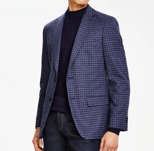 Neu mit Etikett Tommy Hilfiger Sportmantel Modern Fit Flex Stretch marineblau grau kariert 36R - Bild 1 von 3