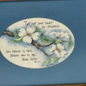 Framed Art Dogwood John 14:1 Quote Christian Art Piece - Picture 1 of 4