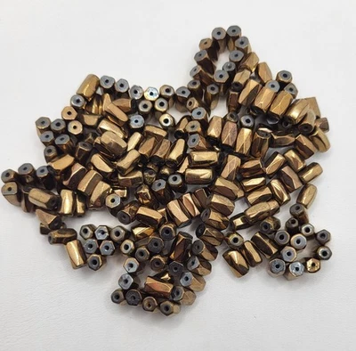 200pc Magnetic Beads; 8x5mm Faceted Tube Beads; Copper/ Bronze Color - Image 1 of 2