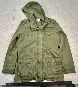 Chaqueta utilitaria Market & Spruce para mujer talla XL verde sarga cremallera frontal campo con capucha - Imagen 1 de 7