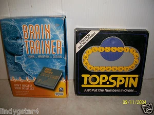 TOP SPIN PUZZLE, BINARY ARTS, & BRAIN TRAINER, HANDHELD GAME, SEGA TOYS, 2 FOR 1 - Picture 1 of 6