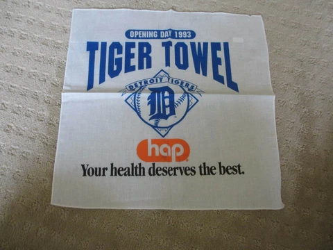 VTG 1993 Opening Day Baseball Detroit Tigers Tiger Towel Promo Giveaway Cover