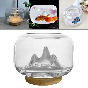 Small Bowl, Snow Mountain Aquarium Tank Fish Tank Adjustable Light Accessories - Picture 1 of 5
