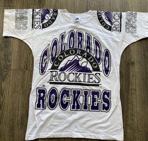 Vintage Colorado Rockies T-Shirt MLB  All Over Print Short Sleeve! USA Made! Cover