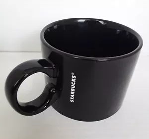Taza de café Starbucks negra 12 OZ blanca logotipo cerámica apta para microondas nueva - Imagen 1 de 7