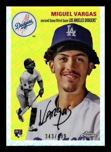 2023 TOPPS CHROME PLATINUM MIGUEL VARGAS TOPPS REFRACTOR 210/499 DODGERS RC #343 - Picture 1 of 2