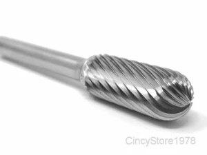 SC4S Cylindrical 7/16" Carbide Burr Bur Tool Die Grinder Bit 1/4" Shank - Picture 1 of 12