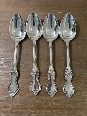 Hallbergs Guldsmeds Ab, Suecia. Cuchara postre "Olga" plata cuatro (4) piezas E Foto 1 de 4