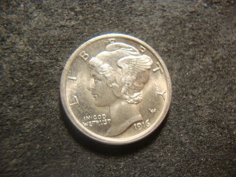 1916 BU GEM  FB Mercury Head Dime MTX #2 Cover