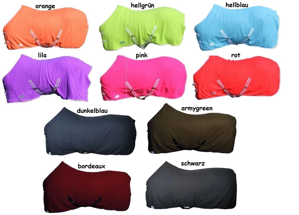 Basic Pferde Abschwitzdecke mit Kreuzbegurtung Fleece schöne Qualität - Bild 1 von 2