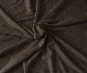 100% Linen Jersey Knit Fabric By Yard Brown 7/17 - Picture 1 of 4