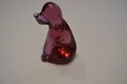 ANIMAL CHEIN VERRE MURANO   COULEUR RUBIS VINTAGE  1960/70